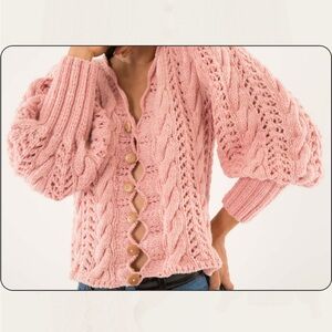 Tach hand knitted Dominica merino wool cardigan sweater